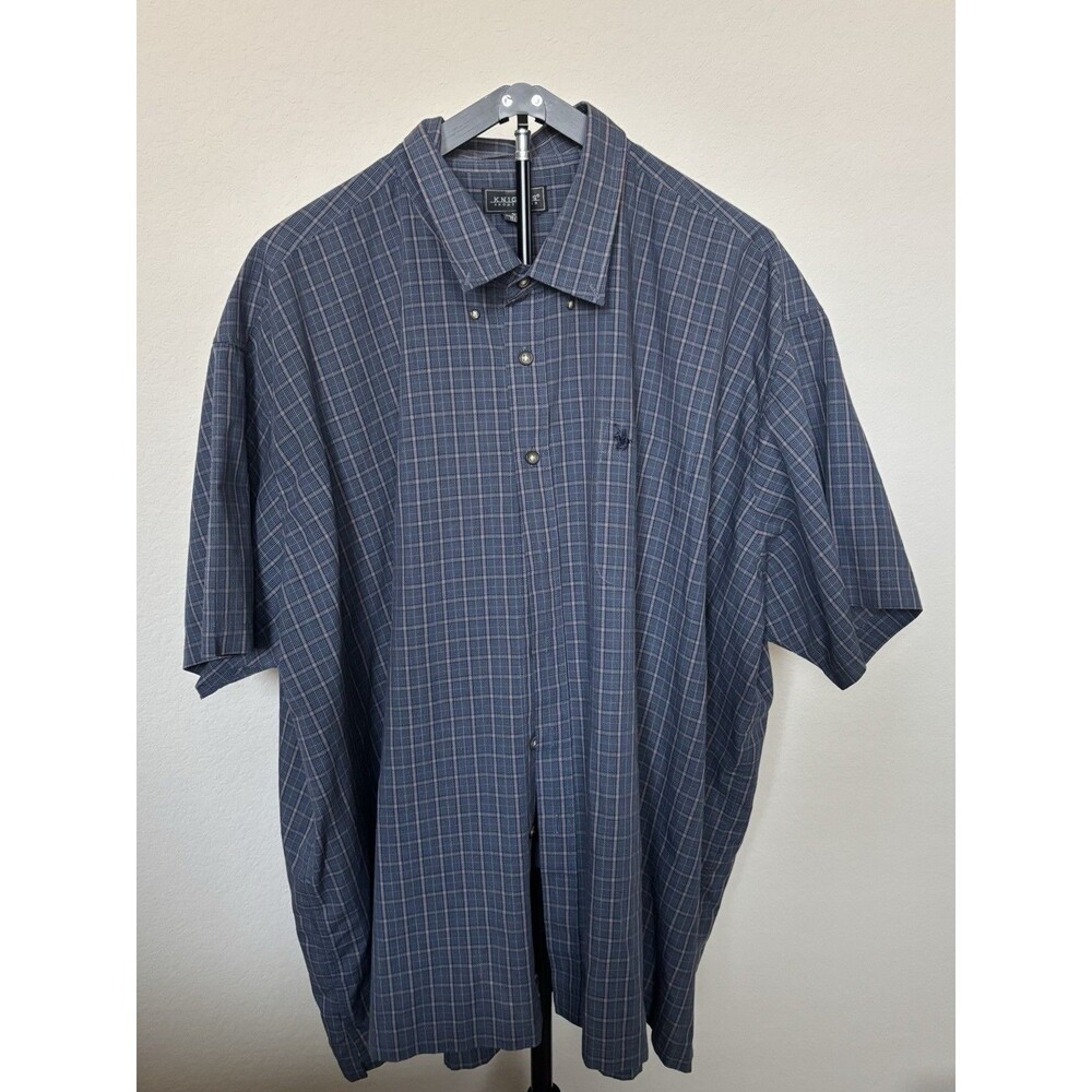 KNIGHTS SPORTSWEAR Button Front Plaid Shirt S/S Men's Size 4X